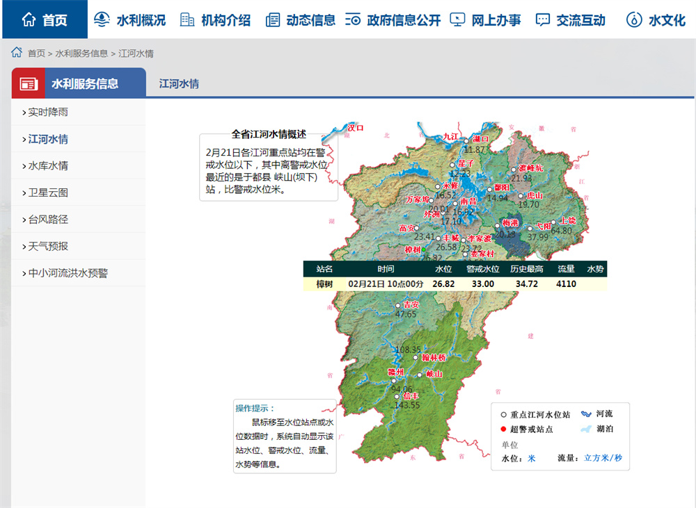 樟树水情2022.2.21